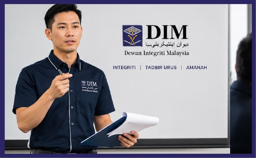 Wakil Dewan Integriti Malaysia menyampaikan taklimat
